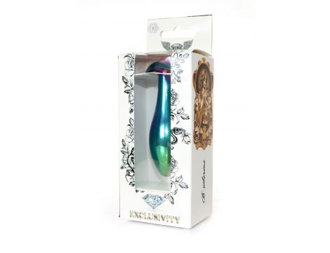 Korek analny stalowy z diamencikiem różowy M HeavyFun 9 cm - 8