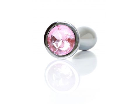 Korek analny ze stali nierdzewnej z diamencikiem HeavyFun srebrny 9 cm - 2