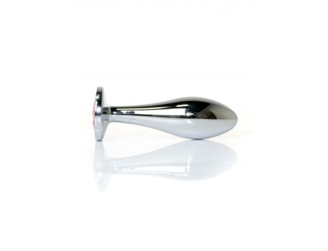 Korek analny ze stali nierdzewnej z diamencikiem HeavyFun srebrny 9 cm - 3