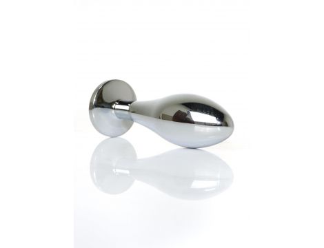 Korek analny ze stali nierdzewnej z diamencikiem HeavyFun srebrny 9 cm - 4