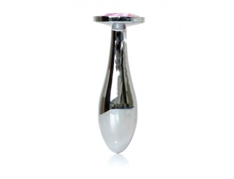 Korek analny ze stali nierdzewnej z diamencikiem HeavyFun srebrny 9 cm - 5