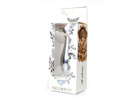 Korek analny ze stali nierdzewnej z diamencikiem HeavyFun srebrny 9 cm - 7