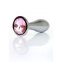 Korek analny ze stali nierdzewnej z diamencikiem HeavyFun srebrny 9 cm - 2