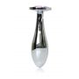 Korek analny ze stali nierdzewnej z diamencikiem HeavyFun srebrny 9 cm - 6