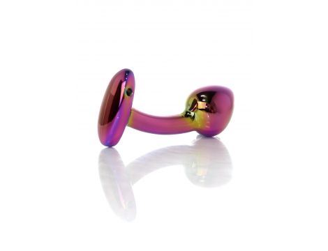Korek analny stalowy HeavyFun wielokolorowy zakrzywiony 9 cm - 5