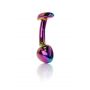 Korek analny stalowy HeavyFun wielokolorowy zakrzywiony 9 cm - 2