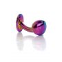 Korek analny stalowy HeavyFun wielokolorowy zakrzywiony 9 cm - 5