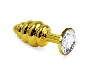 Luksusowy złoty spiralny korek analny Lovetoy 7 cm