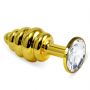 Luksusowy złoty spiralny korek analny Lovetoy 7 cm - 2