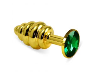 Korek analny spiralny złoty zielony Lovetoy 7 cm