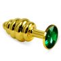 Korek analny spiralny złoty zielony Lovetoy 7 cm - 2