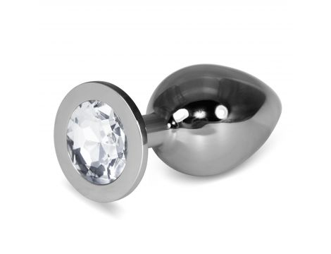 Duży srebrny korek analny Lovetoy metalowy 10 cm - 2