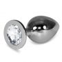 Duży srebrny korek analny Lovetoy metalowy 10 cm - 3