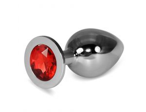 Luksusowy duży srebrny metalowy korek analny Lovetoy 10 cm