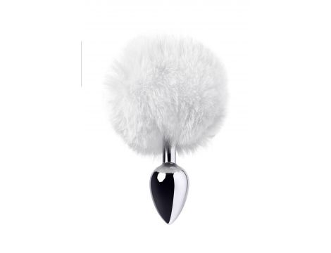 Korek analny srebrny TOYFA z króliczym ogonkiem 13 cm - 2