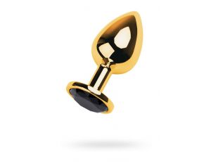 Korek analny metalowy TOYFA złoty z różowym kryształkiem 9,5 cm