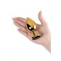 Korek analny metalowy TOYFA złoty z różowym kryształkiem 9,5 cm - 6