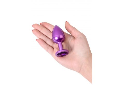 Korek analny TOYFA Metal fioletowy z kryształkiem - 6