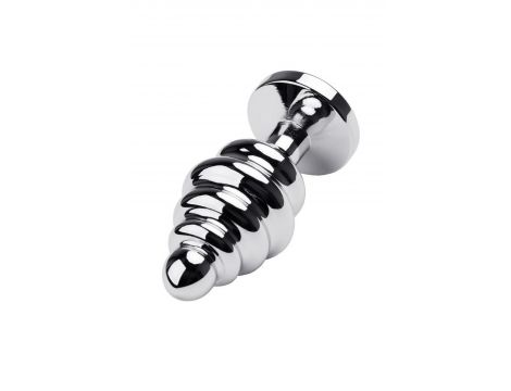 Korek analny Metal by TOYFA srebrny z czerwonym kryształkiem 9,5 cm - 3