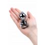 Korek analny metalowy srebrny z kryształkiem Metal by TOYFA 9.5 cm - 3