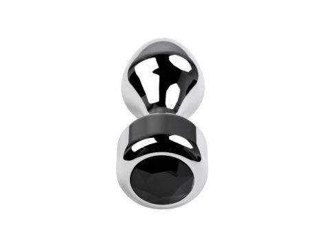 Korek analny metalowy srebrny TOYFA z czarnym kryształkiem 10,8 cm - 3