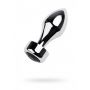 Korek analny metalowy srebrny TOYFA z czarnym kryształkiem 10,8 cm - 2