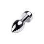 Korek analny metalowy srebrny TOYFA z czarnym kryształkiem 10,8 cm - 3