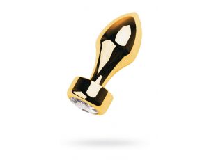 Korek analny złoty TOYFA Metal z białym kryształkiem 9,5 cm