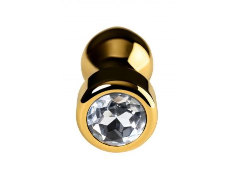 Korek analny złoty TOYFA Metal z białym kryształkiem 9,5 cm - 4