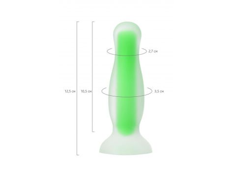 Korek analny Mortimer Glow świecący w ciemności silikonowy 12,5 cm - 6