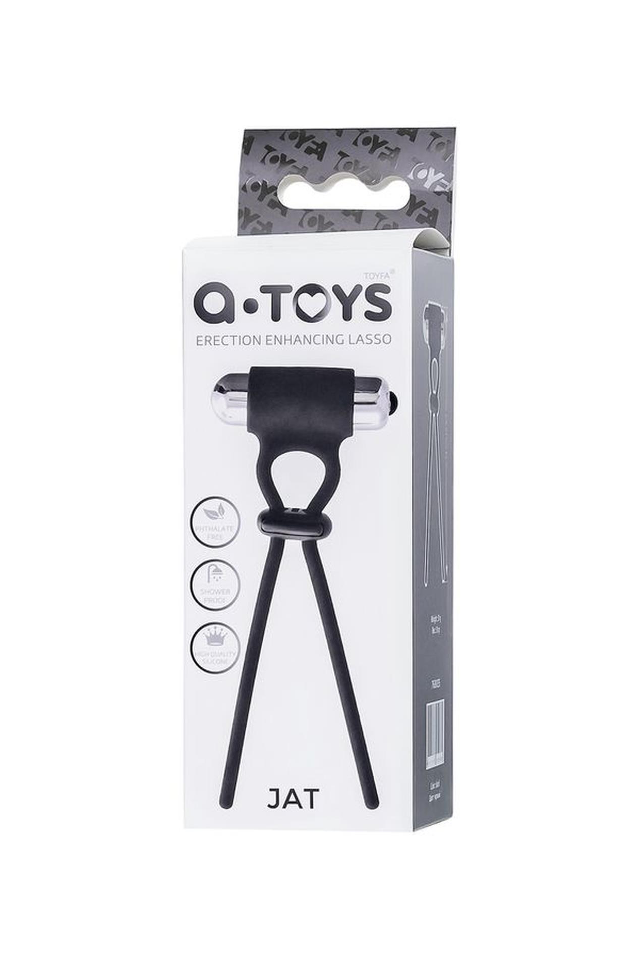 a-toys erection enhancing lasso jat , black, silicone, 14cm