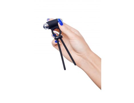 Lasso zaciskowe wibrujące A-Toys czarne silikonowe 14 cm - 4
