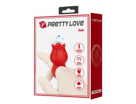 Pierścień wibrujący na palec JAE Pretty Love 10 trybów różany silikonowy - 11