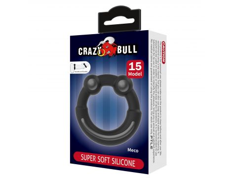 Pierścień erekcyjny super miękki silikonowy MECO Crazy Bull wodoodporny - 5