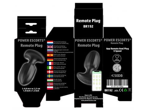 Korek analny wibrujący Power Escorts silikonowy czarny z aplikacją USB - 8