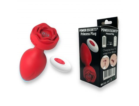 Korek analny wibrujący Power Escorts Princess czarny USB 10 funkcji - 2