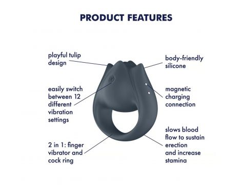 Pierścień wibrujący 2w1 silikonowy Satisfyer Perfect Pair 2 USB wodoodporny - 4