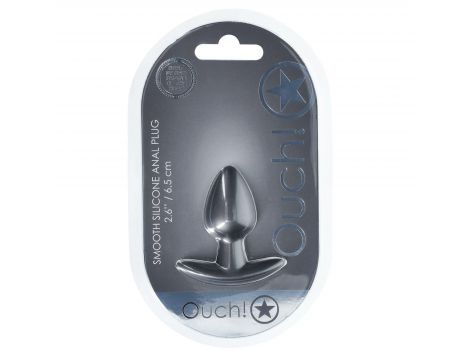 Mały korek analny silikonowy Ouch! metaliczny 6,5 cm - 2
