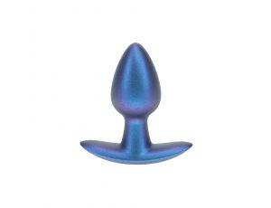 Korek analny silikonowy Ouch! metaliczny niebieski 6,5 cm