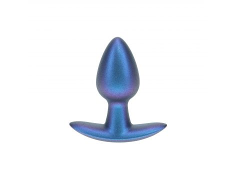 Korek analny silikonowy Ouch! metaliczny niebieski 6,5 cm