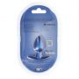 Korek analny silikonowy Ouch! metaliczny niebieski 6,5 cm - 4