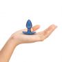 Korek analny silikonowy Ouch! metaliczny niebieski 6,5 cm - 5