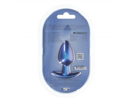 Korek analny silikonowy Ouch średni metaliczny niebieski 7 9 cm - 3