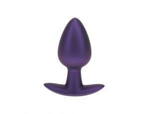 Silikonowy korek analny Ouch! medium metaliczny fiolet 7,9 cm