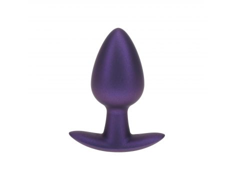 Silikonowy korek analny Ouch! medium metaliczny fiolet 7,9 cm