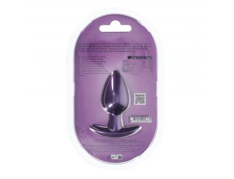Silikonowy korek analny Ouch! medium metaliczny fiolet 7,9 cm - 3