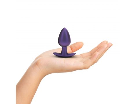 Silikonowy korek analny Ouch! medium metaliczny fiolet 7,9 cm - 4