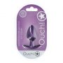 Silikonowy korek analny Ouch! medium metaliczny fiolet 7,9 cm - 3