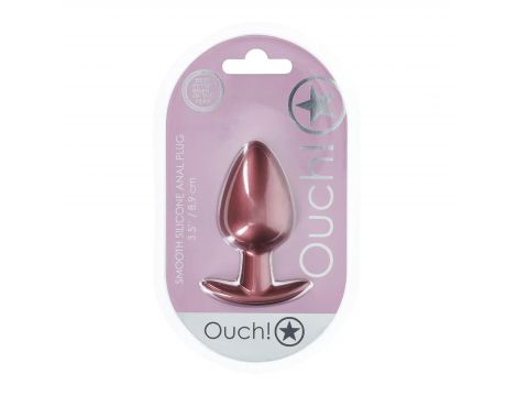 Korek analny silikonowy Ouch! Large 8,9 cm różowe złoto - 2