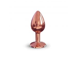 Metalowy korek analny z czarnym kryształem Marc Dorcel Diamond S 7 cm